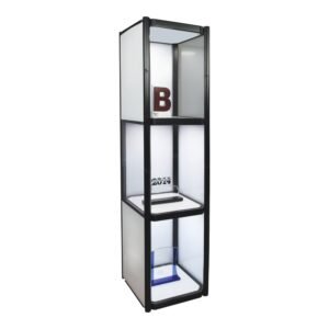 Twist Portable Display Cabinet With 3 Shelves