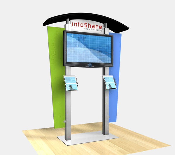 RE-1230 Large Monitor Kiosk with Arch Canopy