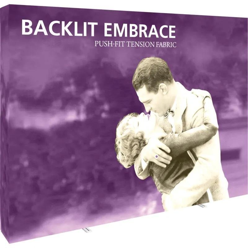 Embrace 10ft Backlit Full Height Push-Fit Tension Fabric Display 1 Embrace 10ft Backlit Full Height Push-Fit Tension Fabric Display