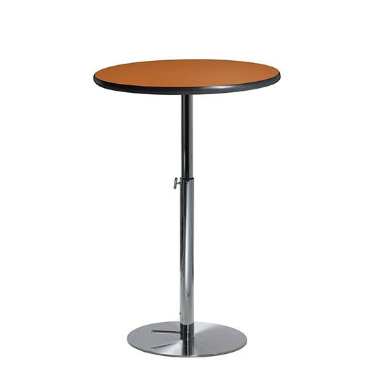 30" Round Bar Table w/ Hydraulic Base - Orange 1 30" Round Bar Table w/ Hydraulic Base - Orange