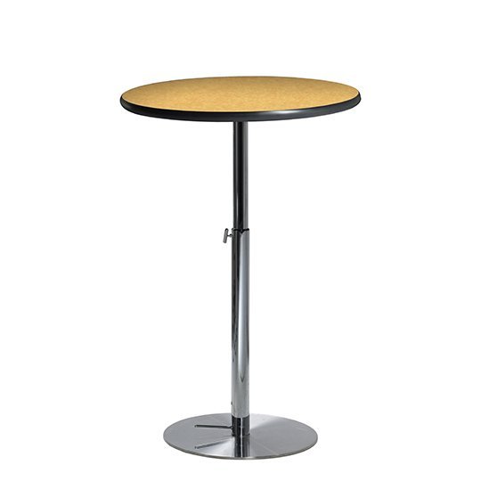 30" Round Bar Table w/ Hydraulic Base - Yellow 1 30" Round Bar Table w/ Hydraulic Base - Yellow