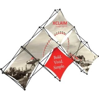 Xclaim 10ft 6 Quad Pyramid Fabric Popup Display Kit 01