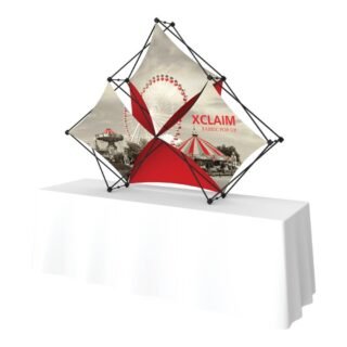Xclaim 8ft Tabletop 3 Quad Pyramid Fabric Popup Display Kit 02