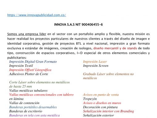 INNOVA PUBLICIDAD VISUAL SAS Bogota 2