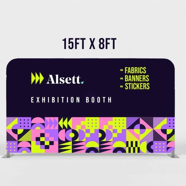 15ft x 8ft Straight Tension Fabric Stand - Perfect for Las Vegas Exhibitors