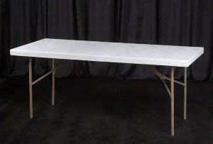 8ftL x 24inW x 30inH Undraped Table