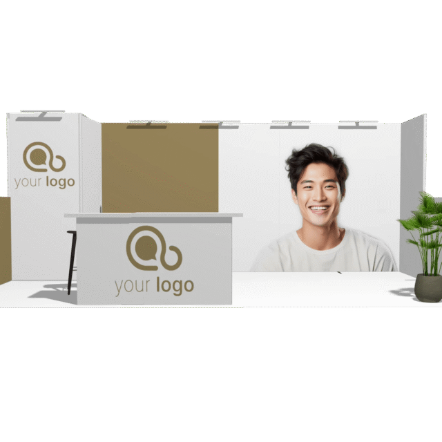 Classic U-res-2count 20x10 Turnkey Booth Solution