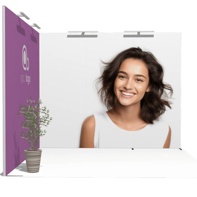 Classic L-wo 10x10 Turnkey Booth Solution