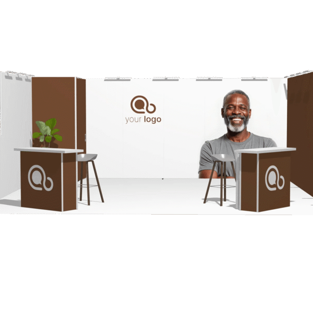 Classic U-res-2count 20x20 Turnkey Booth Solution