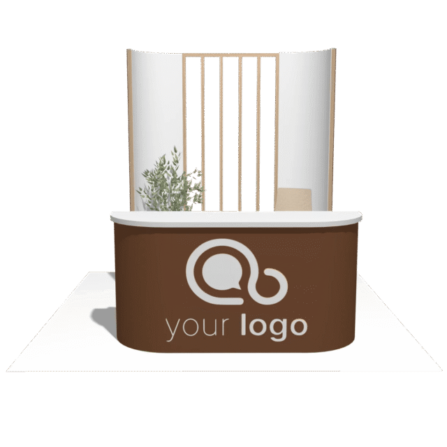 Counter11 curved-L box Hybrid Booth Exhibit Rental Solution