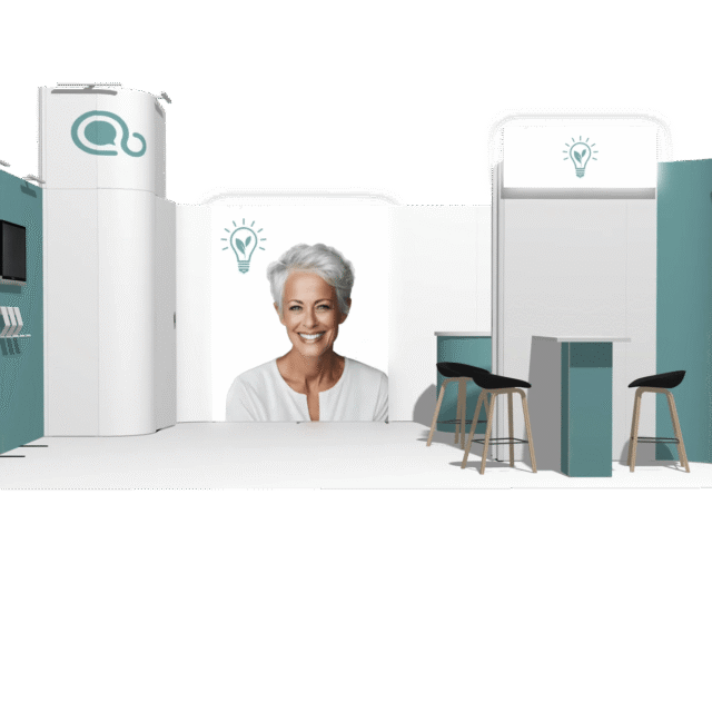 Curved Frame 20x20 U Declin Low-Cost Exhibition Booth