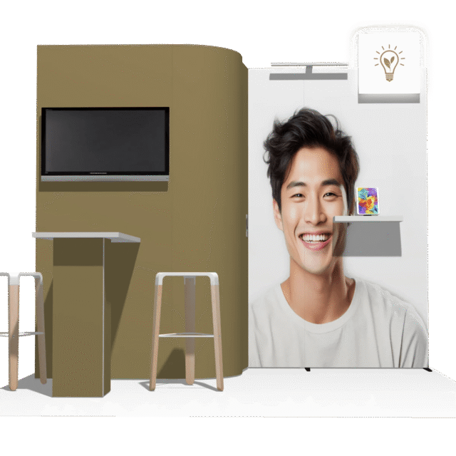 Curved Frame I acc-Div 10x10 Low-Cost Exhibition Booth