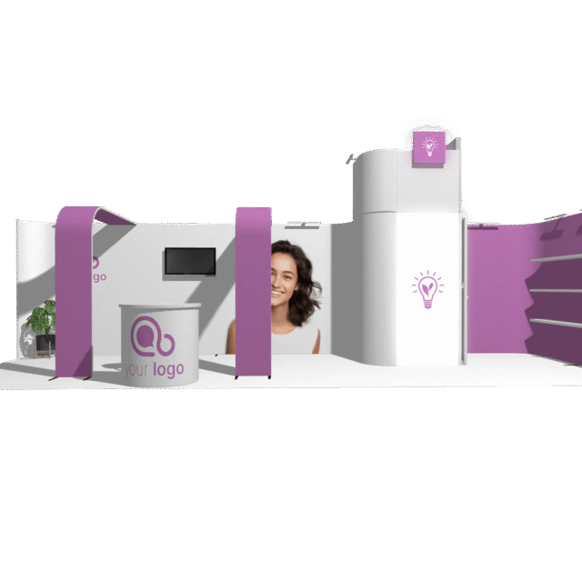 Curved Frame 30x10 L Declin Low-Cost Exhibition Booth