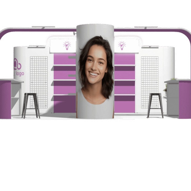 Curved Frame I acc-Div 20x20 Low-Cost Exhibition Booth