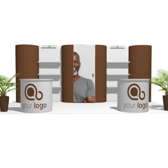 Curved Frame I acc-Div 20x10 Low-Cost Exhibition Booth