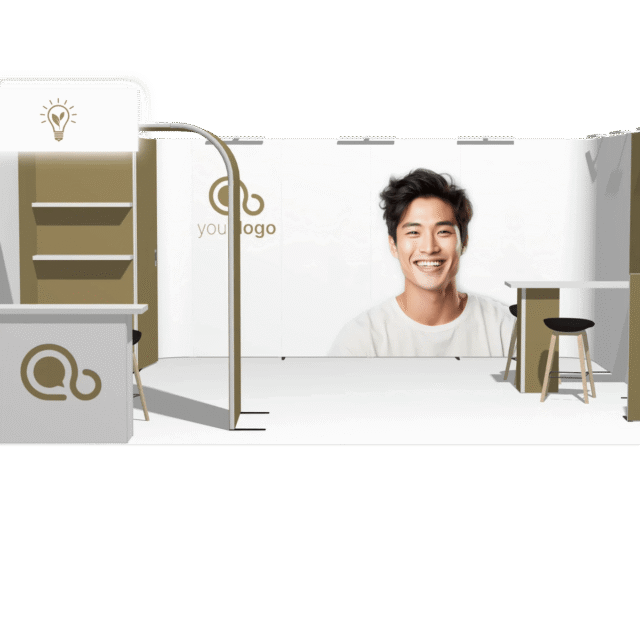 Curved Frame U acc-Div 20x20 High-Value Trade Show Booth