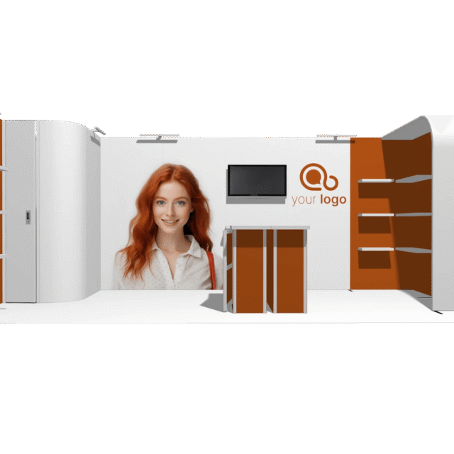 Curved Frame U acc-Div 20x10 High-Value Trade Show Booth