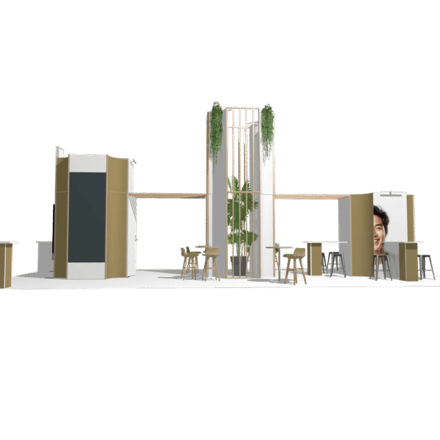 Hybrid Booth Island 40x20 Pro-Level Booth Design