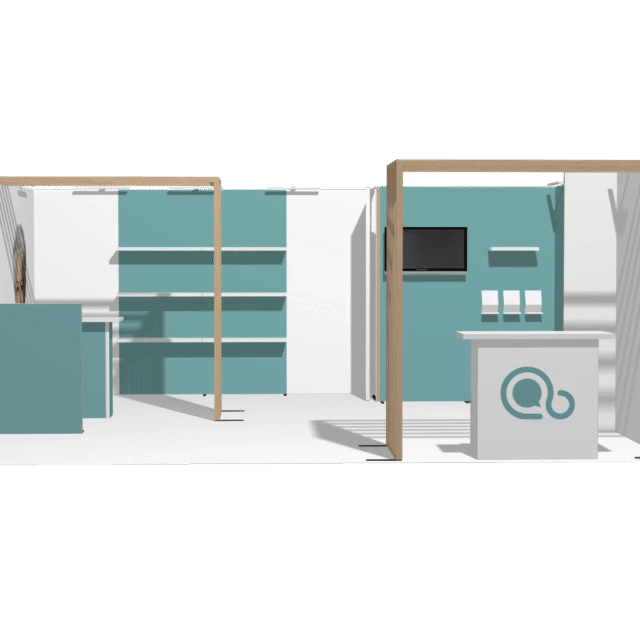 Hybrid Booth U-res-acc-div 20x20 Affordable Rental Booth