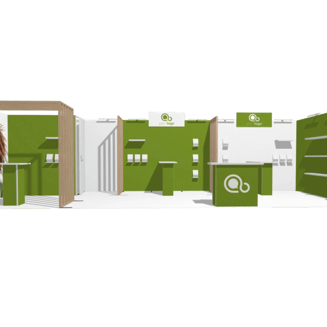 Hybrid Booth U-res-acc-div 30x10 Affordable Rental Booth