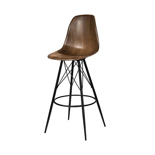 Chelsea Barstool - Walnut with Black Base