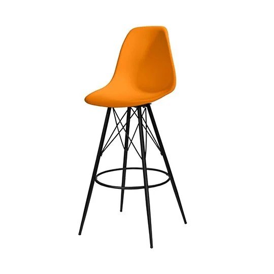 Chelsea Barstool - Orange with Black Base