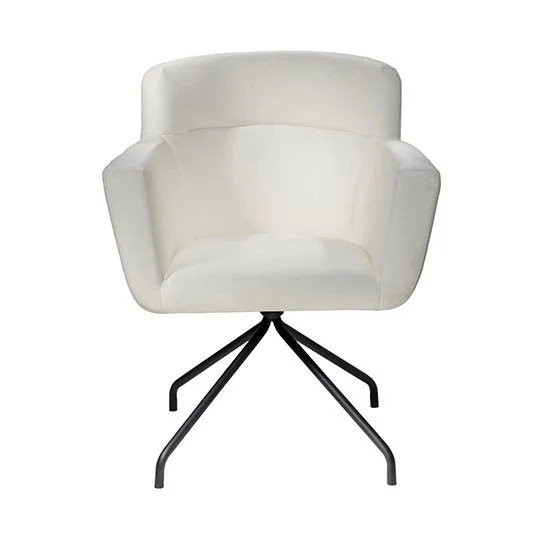 Brooklyn Meeting Chair-White-Black Swivel Base