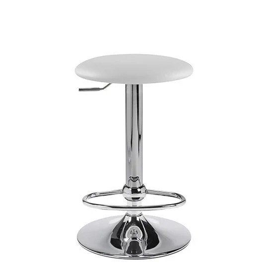 Chrome Lift Barstool - White Vinyl