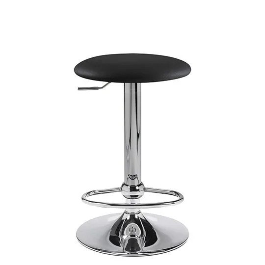 Chrome Lift Barstool - Black Vinyl