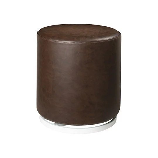 Marche Swivel Ottoman - Distressed Brown Vinyl