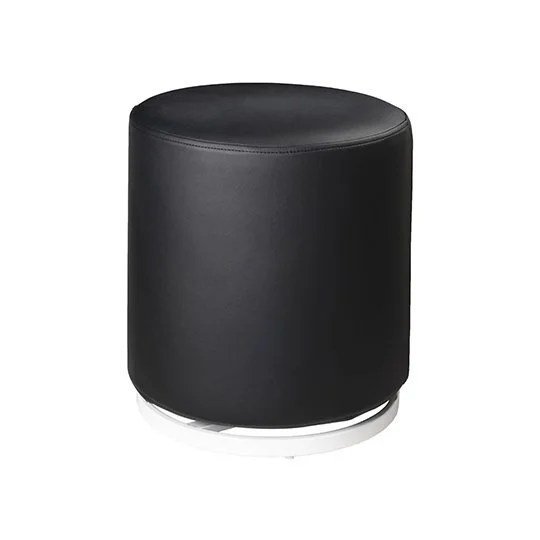 Marche Swivel Ottoman - Black Vinyl