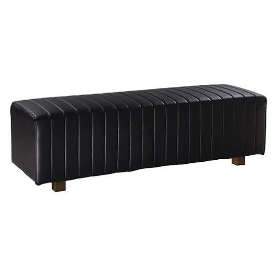 Beverly Bench Ottoman - Black Vinyl