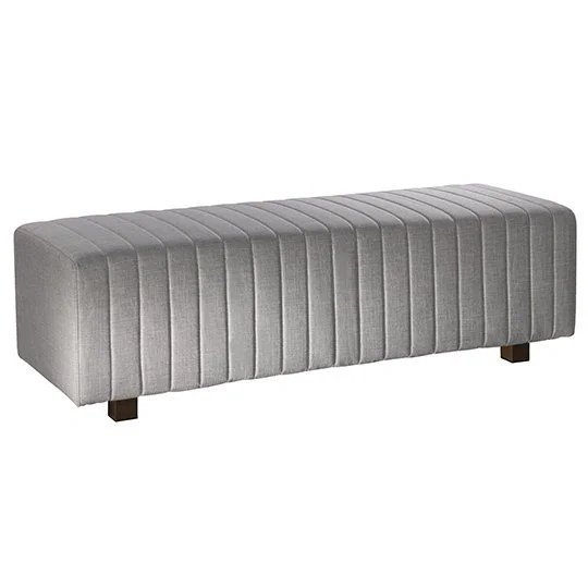 Beverly Bench Ottoman - Gray Fabric