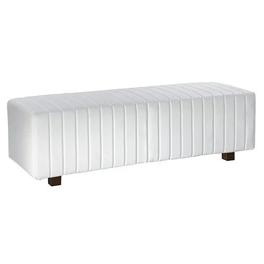Beverly Bench Ottoman - White Vinyl