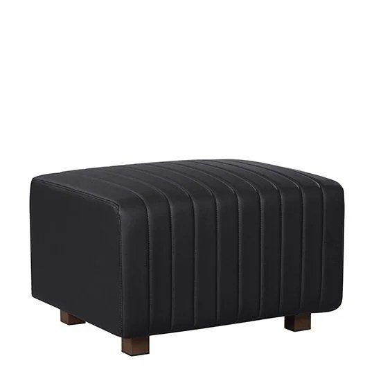Beverly Small Bench Ottoman - Black Vinyl