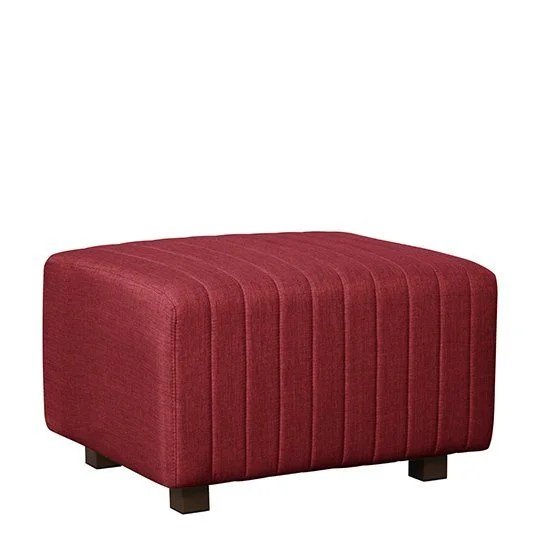 Beverly Small Bench Ottoman - Red Fabric