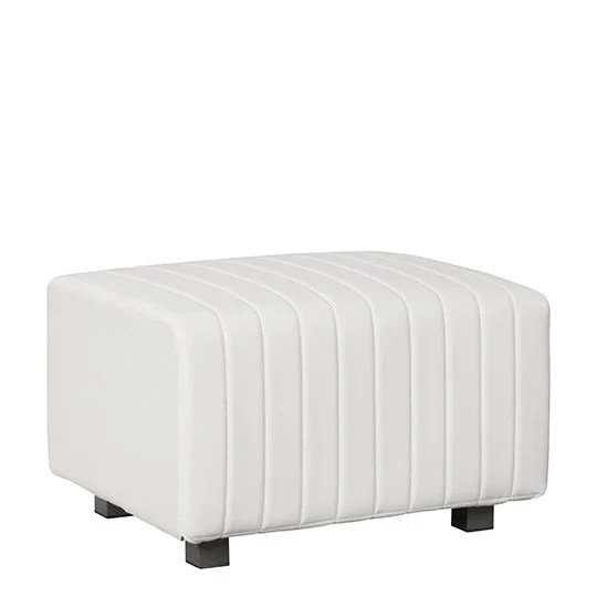 Beverly Small Bench Ottoman - White Vinyl