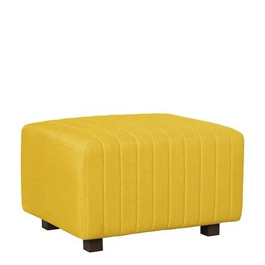 Beverly Small Bench Ottoman - Yellow Fabric