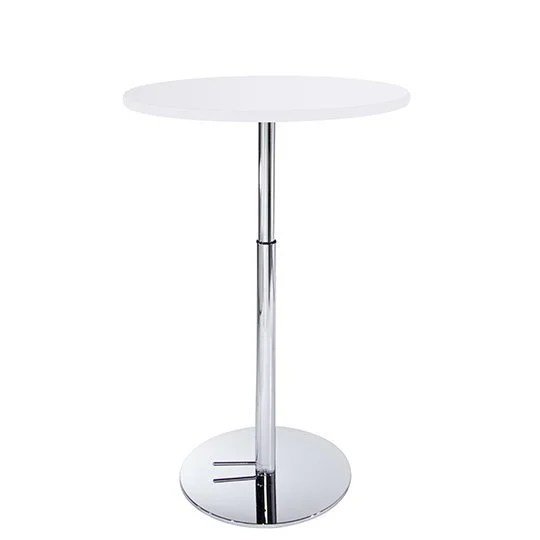 30in Bar Table w/ Hydraulic Base - White Top