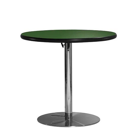 30in Round Cafe Table w/ Hydraulic Base - Green