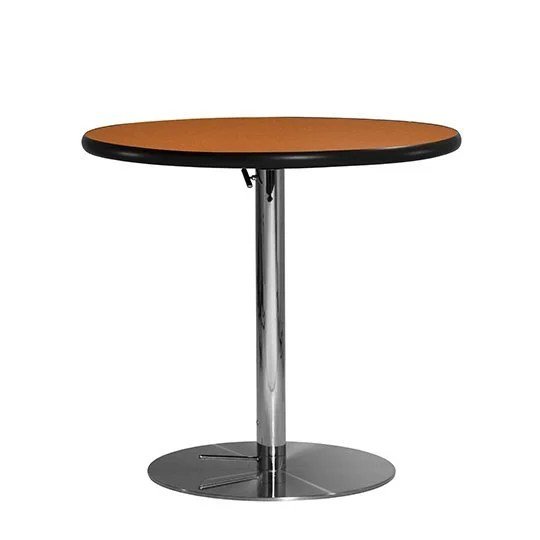 30in Round Cafe Table w/ Hydraulic Base - Orange