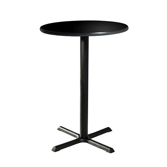 36in Round Bar Table w/ Standard Base - Black