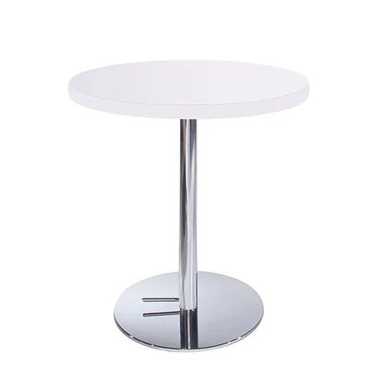 36in Round Hydraulic Base Cafe Table - White Laminate