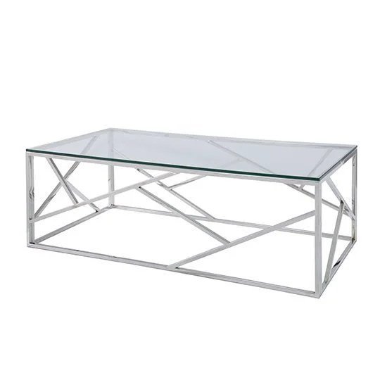 Alondra Cocktail Table - Chrome-Glass