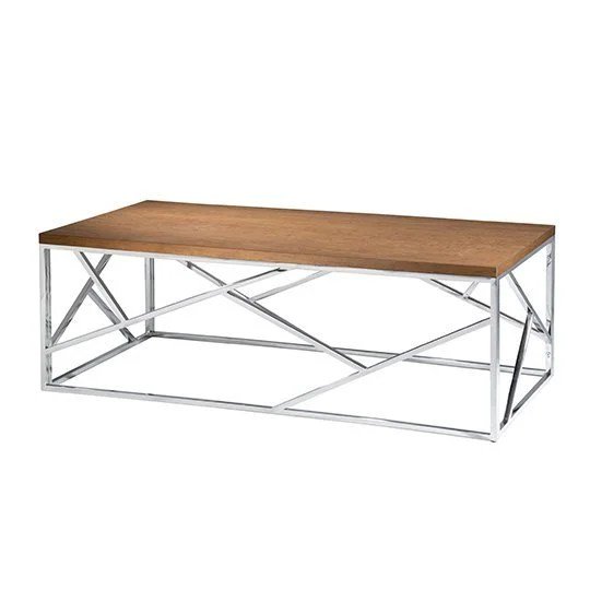 Alondra Cocktail Table - Chrome-Wood