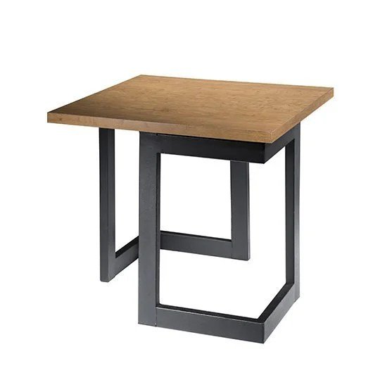 Black Geo End Table - Wood