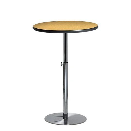 30in Round Bar Table w/ Hydraulic Base - Yellow