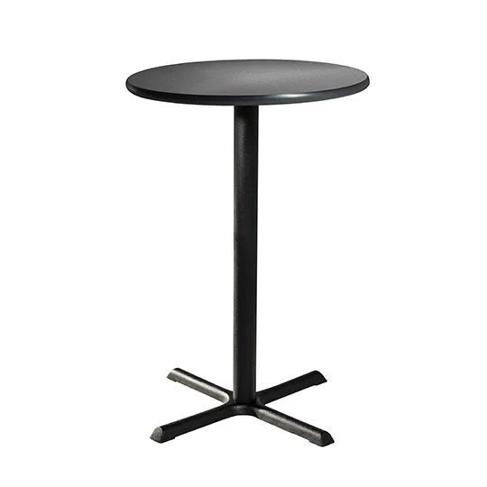 30in Round Bar Table w/ Standard Black Base - Gunmetal