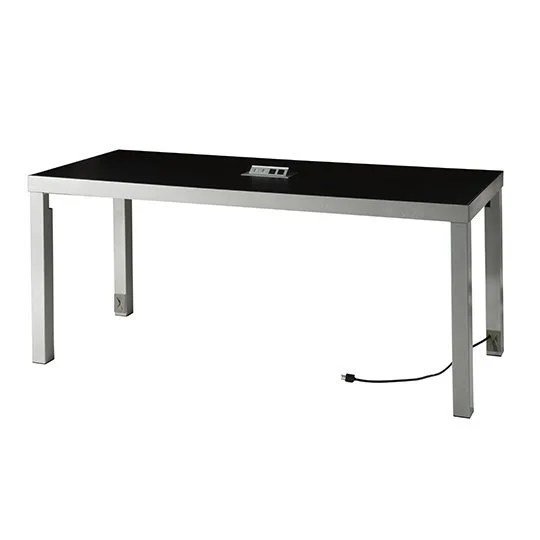 Ventura Communal Cafe Table, Powered - Black