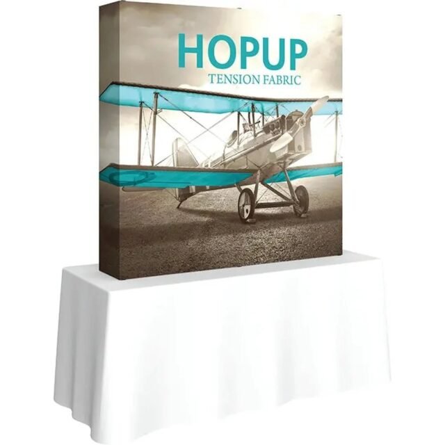 5ft Hop Up Tabletop Straight Full Fabric Display